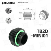 Barrow Water Cooling Male to Male extender TB2D-MINI01 G1/4 Screw Matte silver PC Gaming Liquid Cooled Buliding Connector