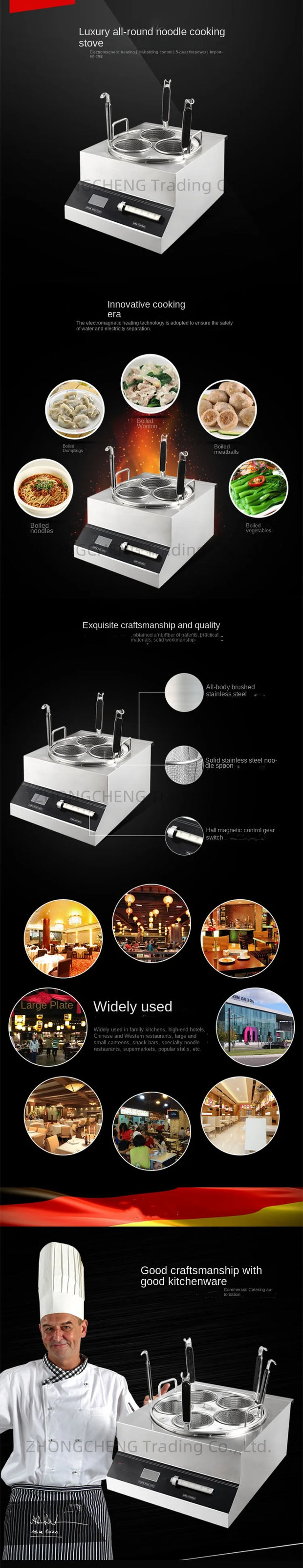 Control Induction Cooker Noodle Cooker 3000W Commercial Desktop Noodle Cooker Energy-saving Soup Noodle Oven