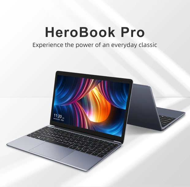 CHUWI 14,1 inch HeroBook Pro FHD-scherm Intel Celeron N4020 Dual Core UHD Graphics 600 GPU 8 GB RAM 256 GB SSD Windows 11-laptop