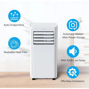 draagbare airconditioner, 12000 BTU draagbare airco-unit tot 550 vierkante meter, 3 IN 1 met afstandsbediening, wit