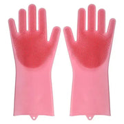 Dishwashing Cleaning Gloves Magic Silicone Rubber Dish Washing Gloves for Household Sponge Scrubber Kitchen Cleaning Tools