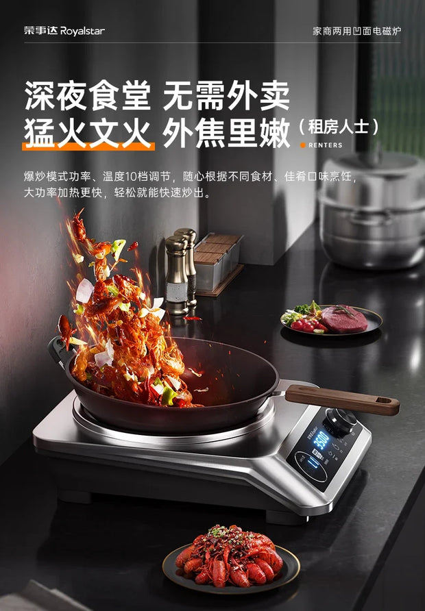 Commercial Induction Cooktop Concave Flat 3500W High Power Home Electric Wok Induction Cooktop