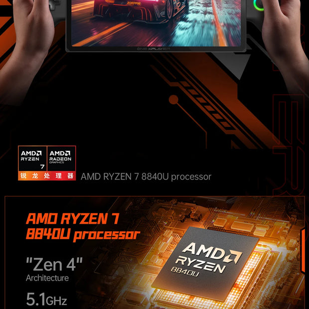 Original OneXPlayer X1 AMD Ryzen 7 8840U Laptop Tablet 3 IN 1 PC Game Console 10.95" Windows 11 Handheld Controllers AI Computer