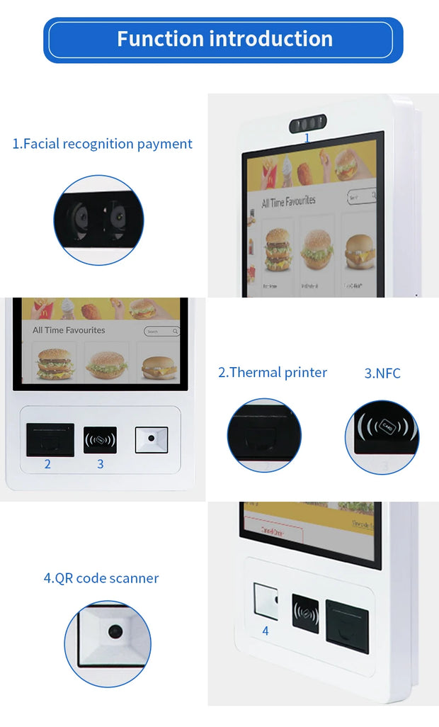 TouchWo 27 32 inch Windows/Android OS Capacitive Touch Screen Pc Touchscree Self Service Ticket/Payment/Ordering Kiosk