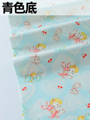 Pure Cotton Fabric Love Animals Baby and Children Cartoon Printed for Sewing Bed Sheet and Quilt Cover Handmade by Half Meter