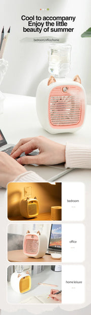 Portable USB Mini Air Cooler Fan Water Cooling Fan with 3 Speed 2 Modes Spray Humidifier Purifier for Car Home