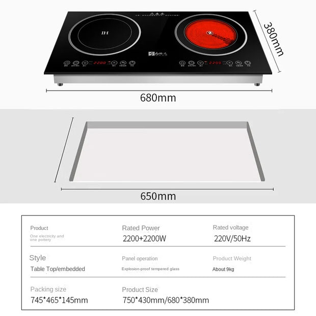 Embedded household induction cooker, dual stove desktop high-power ceramic stove fogão cooktop  estufa inducción