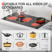 Induction Cooker Multi-head Furnace Able Hob Electric Ceramics Intelligent High Power Fire Boiler Waterproof Burner