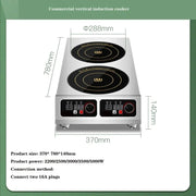 Commercial Induction Cooker Two-head High-power Claypot Stove 3500W Induction Cooker Double-head 2-eye Flat Induction Cooktop