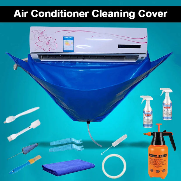 15pc Air Conditioner Cleaning Cover Kit With Clean Tools Waterproof Dust 118cm Protection Bag for Air Conditioners Cleaner Set