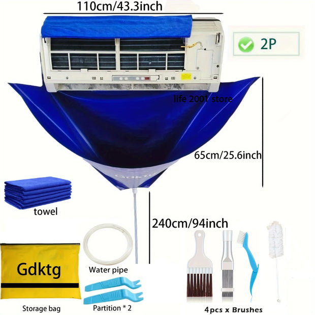 5/7/10/11pcs Air Conditioner Cleaning Cover Kit Clean Tool Waterproof Dust Protection Bag Air Conditioners Cleaner 36000 Btu Set