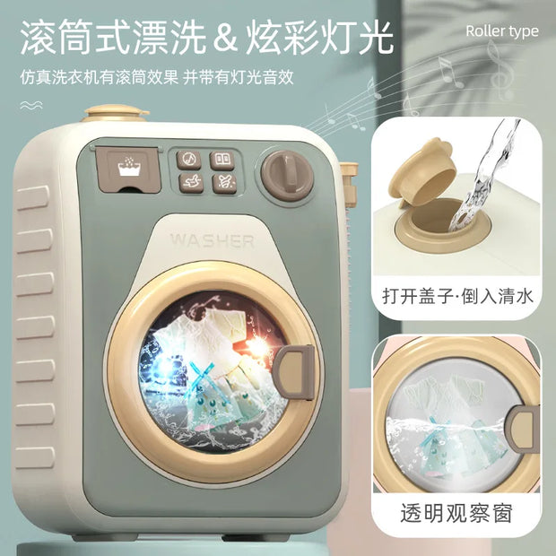 Mini Cleaning Set Small Household Appliances Series Washing Machine Cleaner Play House Doll festival birthday Kid gift Toy