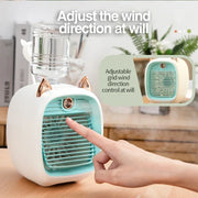 Portable USB Mini Air Cooler Fan Water Cooling Fan with 3 Speed 2 Modes Spray Humidifier Purifier for Car Home