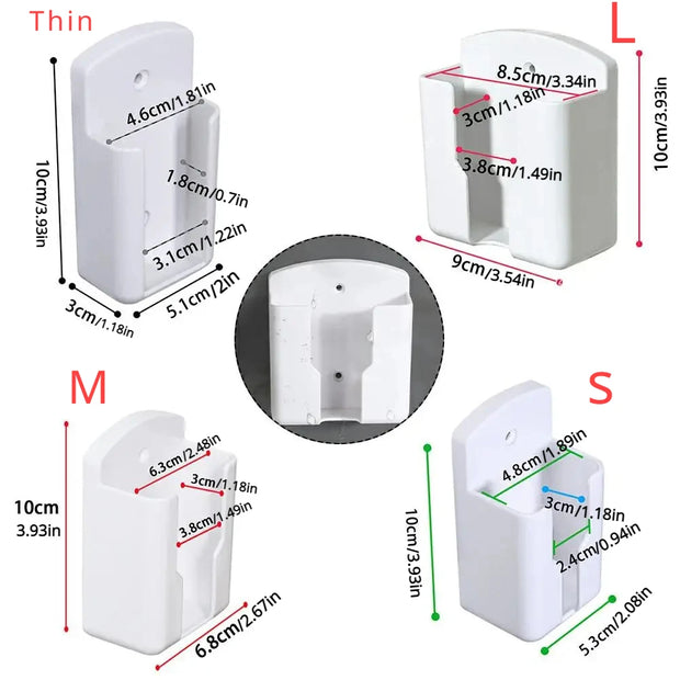 Universal White Air Conditioner Remote Control Plug Holder Wall Mounted Box Storage for Air Conditioner TV Cell Phone Wall Shelf