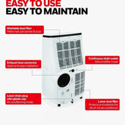 Honeywell 10,000 BTU Portable Air Conditioner for Bedroom, Living Room, Office, Kitchen, 115V, Cools Up To 450 Sq. Ft.