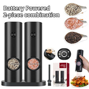 2PCS Electric Salt And Pepper Grinder With Adjustable Coarseness Refillable Mill Battery Powered Kitchen Automatic Gadget