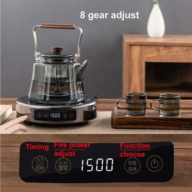 220V Electric Ceramic Stove Tea Stove Electric Hot Plate Heater Stove Heating Furnace Tea Maker 8 Gear Home Water Boiler 1500W