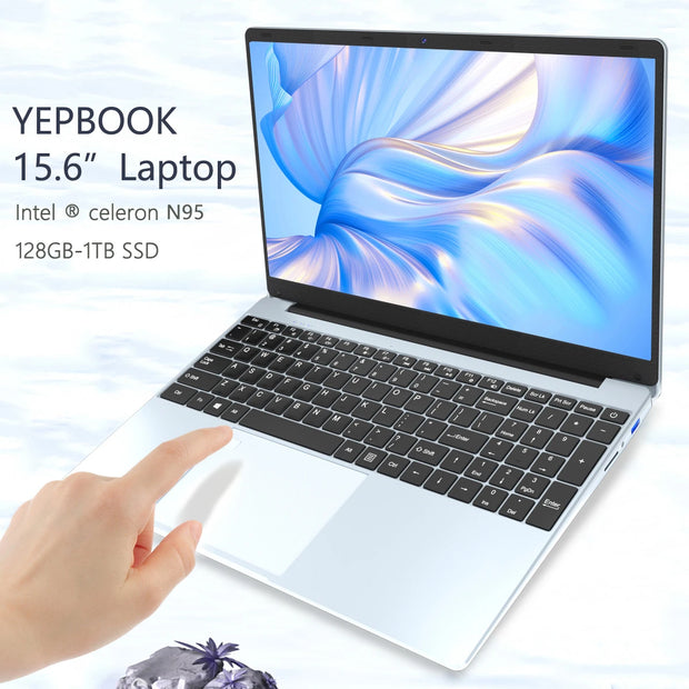 15.6 inch Business Laptop Intel N95 16GB RAM 1024GB SSD Cheap Portable Laptop With Fingerprint Bluetooth Camera for PS Office