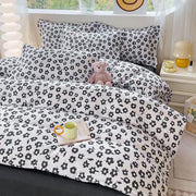 Cute Cherry Bedding Set No Filler Orange Bear Kawaii Duvet Cover Flat Sheet Pillowcase Boys Girls Twin Queen Bed Linen