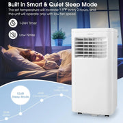 Portable Air Conditioner, 8000 BTU AC Unit with Built-in Dehumidifier, Fan Mode, Sleep Mode, 24H Timer, Remote Control,