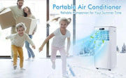 Portable Air Conditioner, 10000BTU Air Cooler with Drying, Fan, Sleep Mode, 2 Speeds, 24H Timer Function, Remote Control