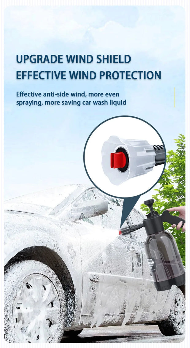 Car Wash Gun 2L Car Wash Spray Bottle Foam Sprayer Car Air Pressure Spray Washer Auto Cleaning Tools