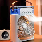 USB Elektrische Ventilator Airconditioners Draagbare Koelventilator LED Nachtlampje Water Mist Plezier 3 In 1 Luchtbevochtiger Voor Thuis