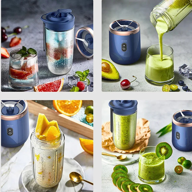 Hot Selling Usb Charging 6-Blade Electric Fruit Juicer Portable Paste Food Mixer Wireless Fresh Fruit Juice Mixer