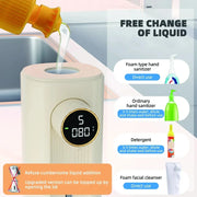 2023 New IPX6 Automatic Foam Soap Dispenser HD LED Display Liquid Soap Dispensers Bathroom Infrared Sensor Hand Washing Machine