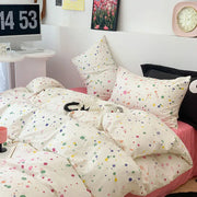 Cute Cherry Bedding Set No Filler Orange Bear Kawaii Duvet Cover Flat Sheet Pillowcase Boys Girls Twin Queen Bed Linen