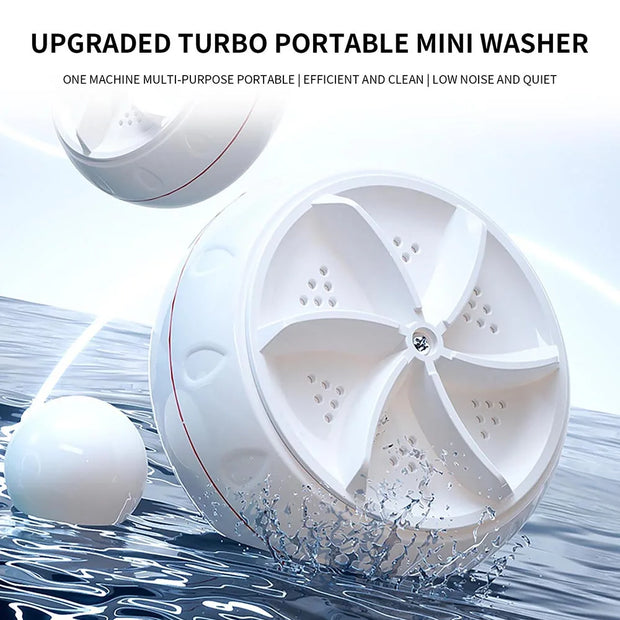 Mini Washing Machine Portable USB Rotating Turbo Fruit Ultrasonic Dishwasher For Clothes Home Kitchen Travel Remote Control미니세탁기