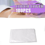 100Pcs Disposable Plastic Couch Cover Bedspread SPA Massage Treatment Table Sheets Transparent Beauty Bed Durable Easy Install