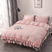 2/3pcs Lace Ruffle Bedding Set Luxury Bed Skirt Sheet Bedspread Korean Duvet Cover Girls Princess Bedspread Pillowcases