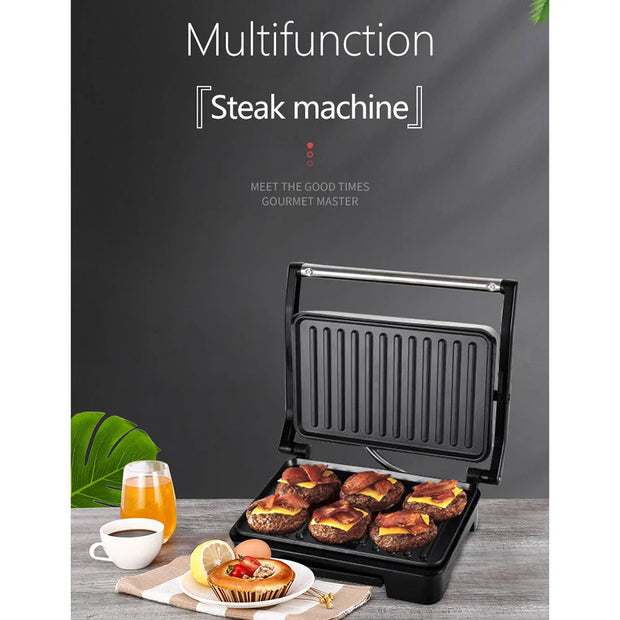 750W Home Kleine Braadstukmachine Hamburger Elektrische Wafel Sandwich Maker Anti-aanbakoppervlak Grill Broodrooster Ontbijtmachine