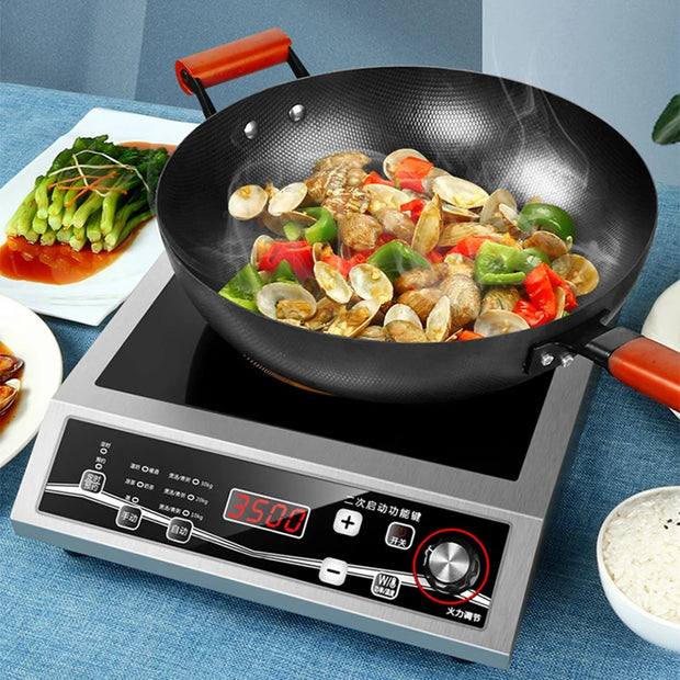 3500W high-power single-head induction cooker button control maximum load-bearing 50KG black crystal panel YS-3505