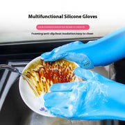 Dishwashing Cleaning Gloves Household Sponge Scrubber  Magic Silicone Rubber Dish Washing Gloves Kitchen Cleaning Tools