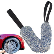 Car Wheel Wash Brush Car Drying Towel Long Strap Wheel Towel Portable Double-Sided Rim Cleaning Brush With Long Strap For Home