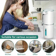 Original 380ML Automatic Foam Soap Dispenser Bathroom Smart Washing Hand Machine With USB Charging White ABS Material