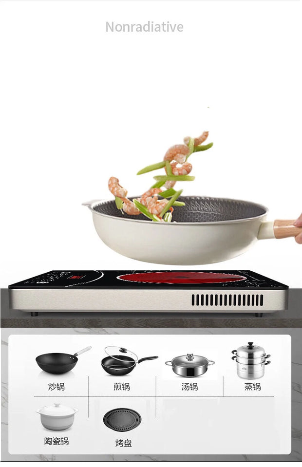 110V-220V Electric Pottery Stove Cooking Hot Pot Porridge Soup Frying Barbecue Induction Cooker 3500W