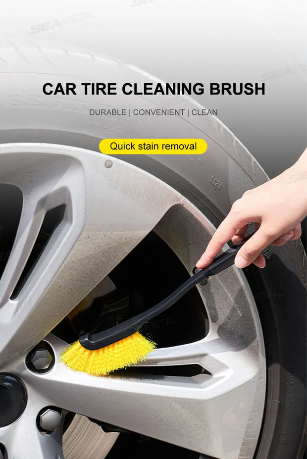 SEAMETAL Car Tire Wheel Rim Cleaning Brush Detailing Brushes Washing Brush Tool Universal Wheel Tire Car Cleaning Accessories