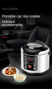 12V 24V Mini Rice Cooker Car Truck Soup Porridge Cooking Machine Food Steamer Heating Lunch Box Meal Heater Warmer 2L