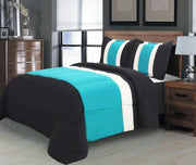 Black and Teal Queen 8pc. Serenity Comforter Bed in A Bag - Including Sheet Set- Sale!!!