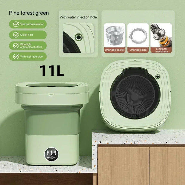 11L 6L Mini Wasmachine Draagbare Grote Capaciteit met Spin Drogeremmer voor Kleding Reizen Thuis Ondergoed Sokken Mini Machine