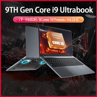 15.6 Inch Laptop Intel Corei9-10885H/i7 10870H Windows10/11 Por 2*DDR4 2*M.2 SSD Ultrabook Computer Fingerprint Unlock WIFI5 BT