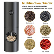 2PCS Electric Salt And Pepper Grinder With Adjustable Coarseness Refillable Mill Battery Powered Kitchen Automatic Gadget