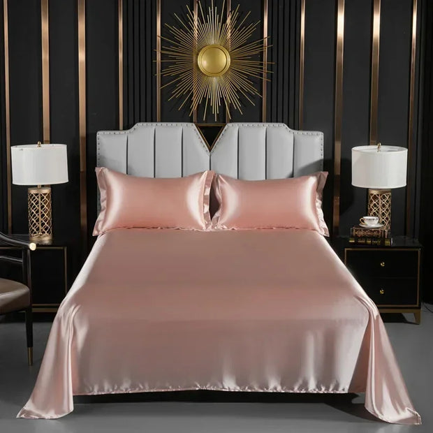 Luxury Satin Bedding Set Duvet Cover with Pillowcase European Style King Queen Size Comfortable Bed Set Bed Covers Linen Sheet