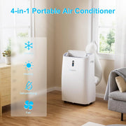 Air Conditioners 14,000 BTU, Cool, Heat, Dehumidifier & Fan 4 in 1 Portable AC Unit, Room Air Conditioners Portable Up