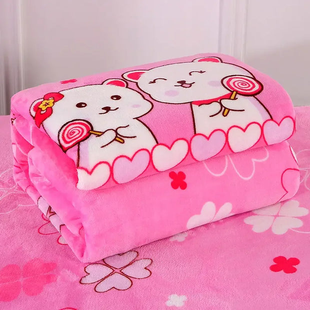 Hello Kitty Four Seasons Blanket Fast Warm Flannel Air Conditioned Blanket Student Dormitory Single Double Blanket Bed Sheet