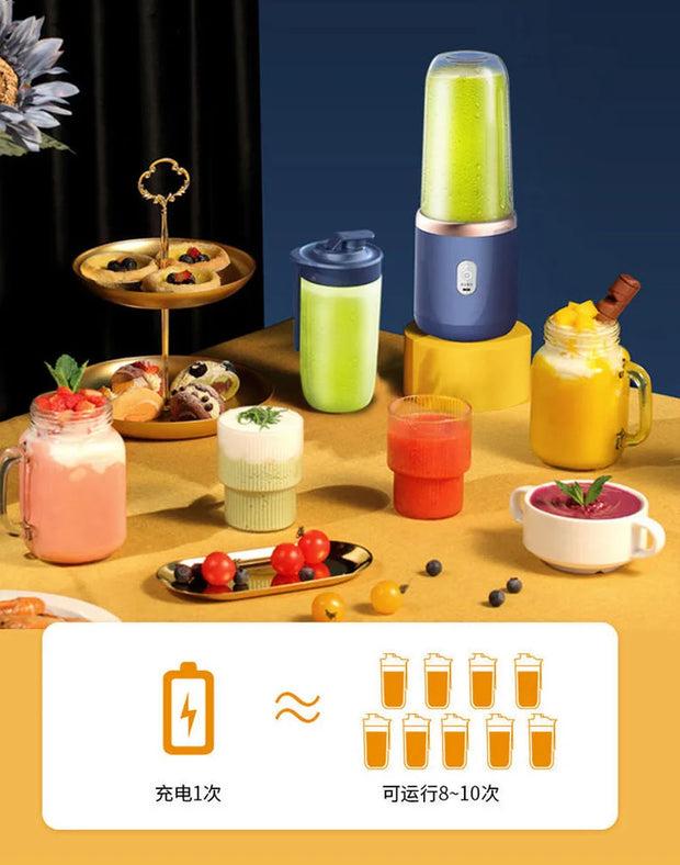 Hot Selling Usb Charging 6-Blade Electric Fruit Juicer Portable Paste Food Mixer Wireless Fresh Fruit Juice Mixer