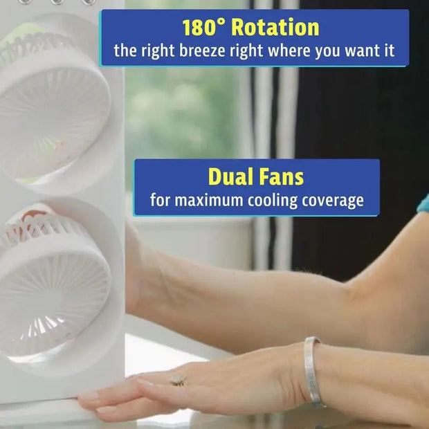 Spray Fan Double-Ended Spray Water Mist Fan Personal Air Cooler With LED Light Portable Conditioner For Bedroom Home Travel